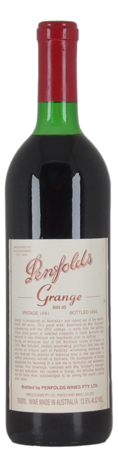 Penfolds Bin 95 Grange 1991 (1x 750mL) SA.