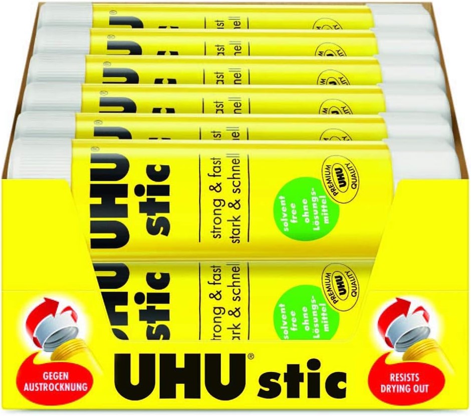 UHU Solvent Free UHU Glue Stick 40g - Tray of 12