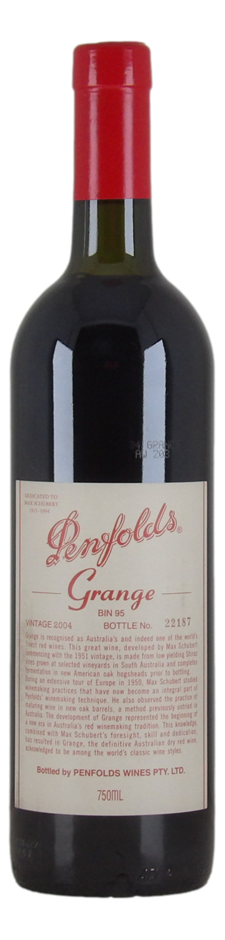 Penfolds Bin 95 Grange 2004 (1x 750mL), SA.