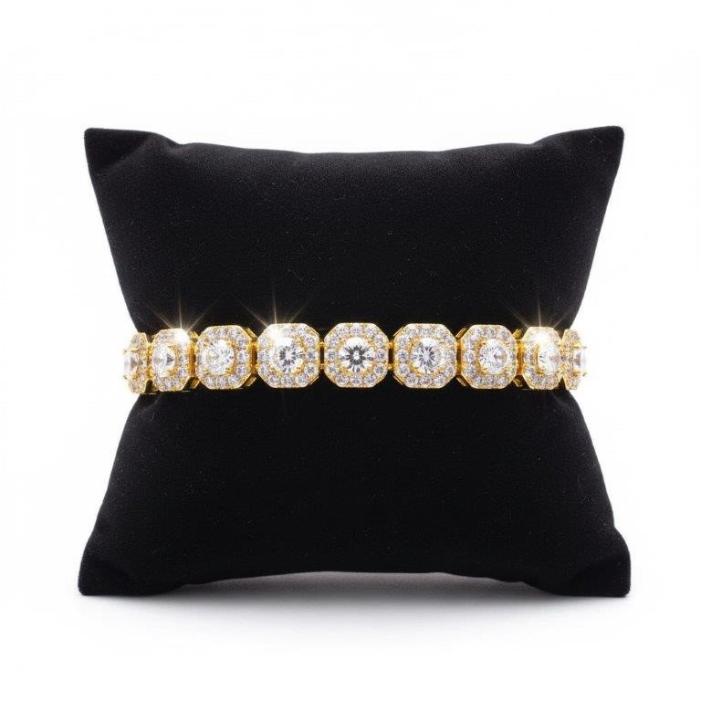 18k Yellow Gold Filled Bracelet stamped(18K)-17.5cm