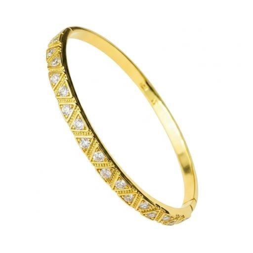 22k Stamped Yellow Gold Filled Bangle-60mm