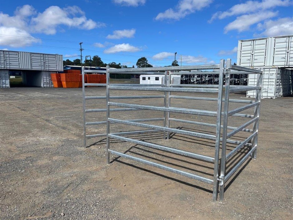 Quantity of 16 Galvanized 6 Rail Panels (Unused)