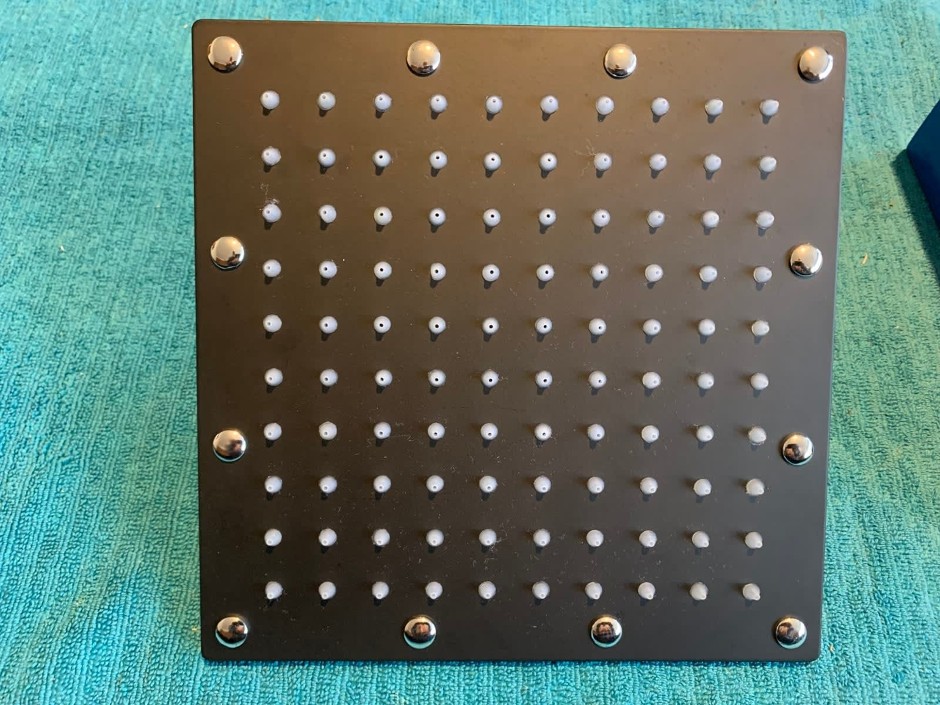 2 x Square Shower Heads, 200mm, Black (Unused)
