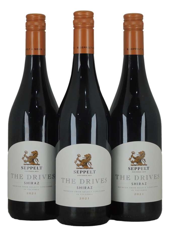 Seppelt The Drives Shriaz 2021 (3x 750mL), Heathcote.