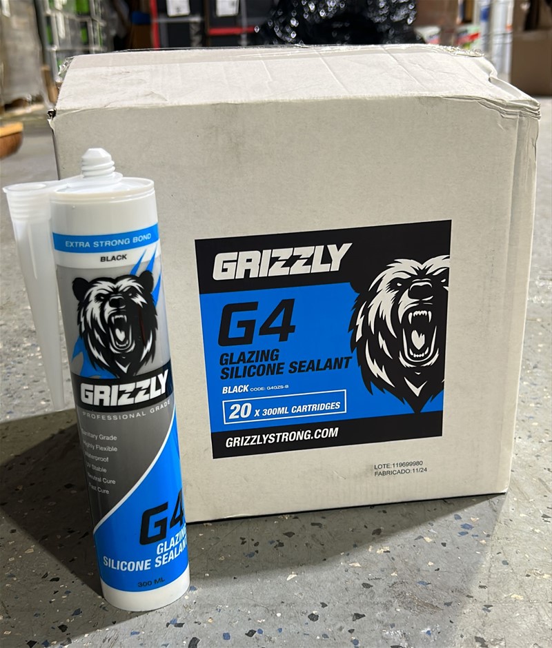 Grizzly G4 Black Glazing Silicone Sealant (Box of 20) - BLACK