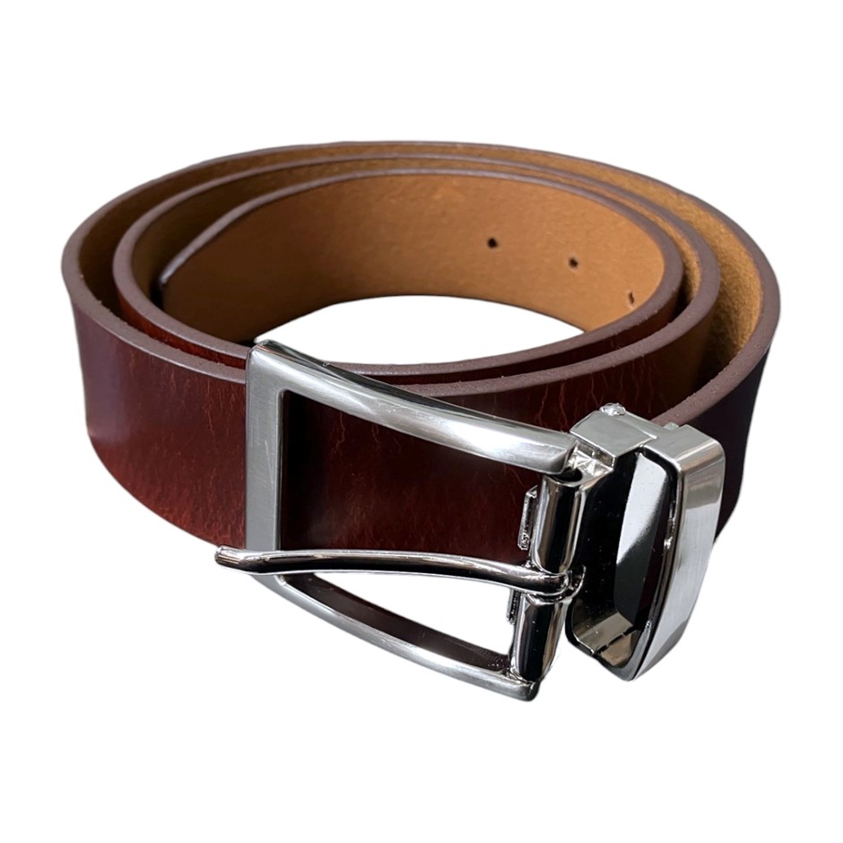 BUCKLE Men's Solid Hide Genuine Leather Belt, Size 92cm (36"), Brown. NB: m