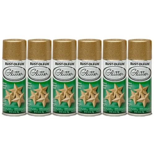 (6 Cans) Rust-Oleum 267689 Glitter Gold Spray