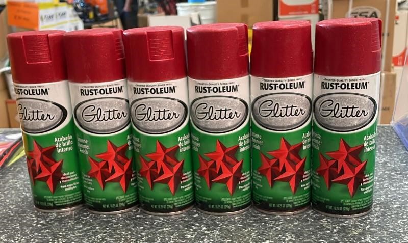 Rust-Oleum Red Glitter Spray Paint (Pack of 6 Cans)