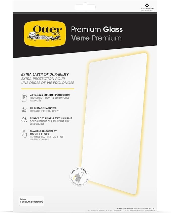 OtterBox Premium Glass Screen Protector for iPad 10th gen 2022, iPad 11th g