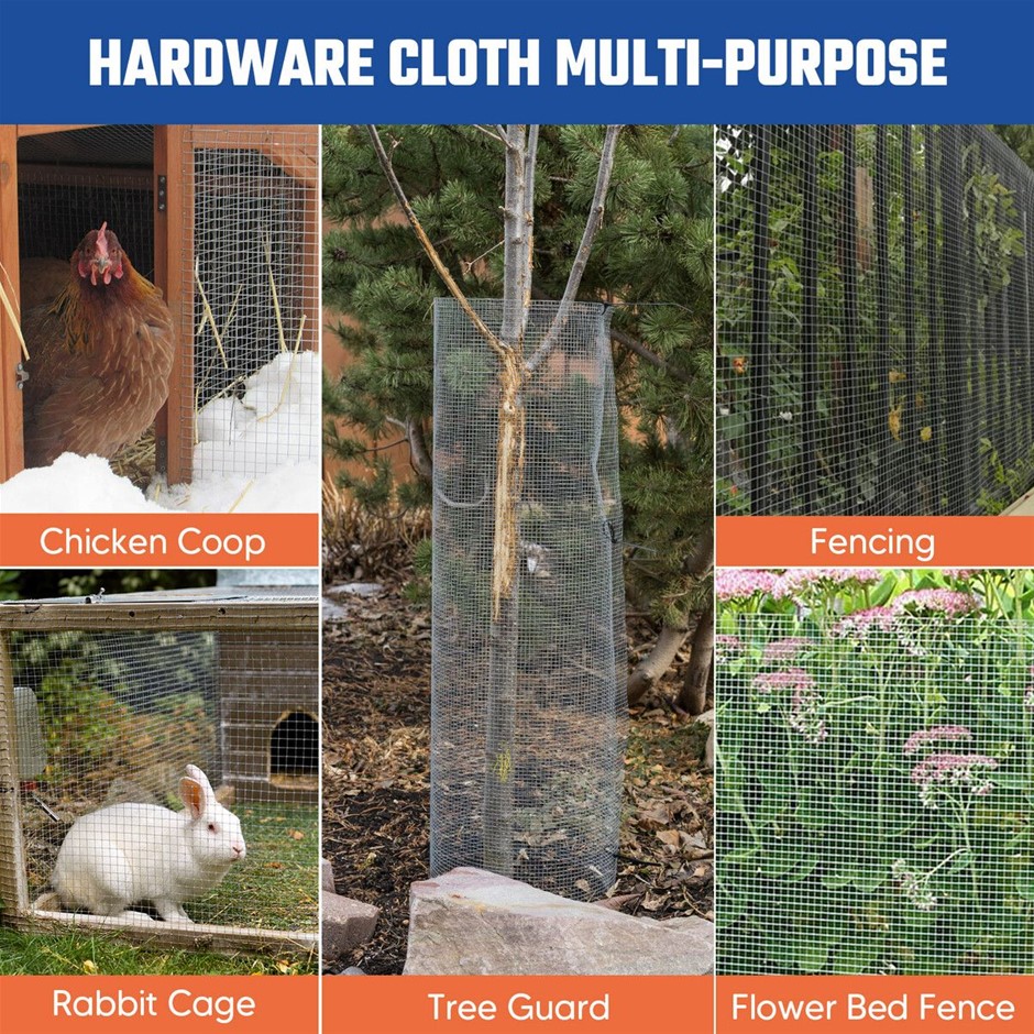 15x1.2m Galvanised Welded Wire Mesh Fence Roll Poultry Garden Cloth