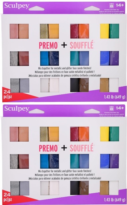 2x Polyform SCULPEY Premo + Souffle Multipack 24pcs