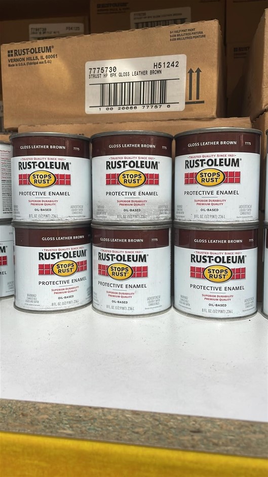 6 Tins x 236 Rust-Oleum Stops Rust - Gloss Leather Brown