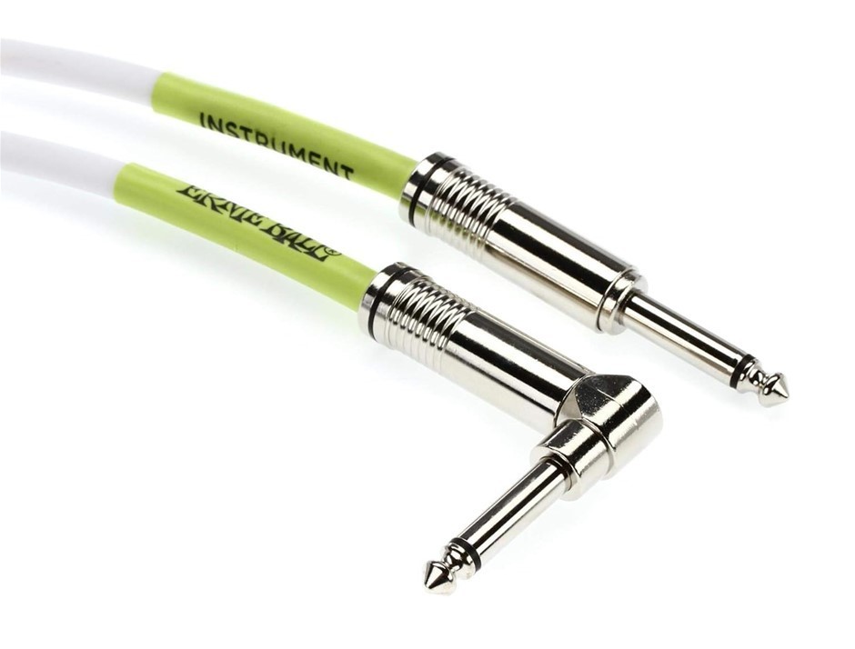 Ernie Ball Classic Instrument Cable Straight/Angle 20ft - White