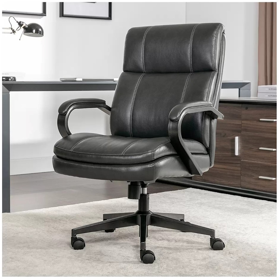 TRUE INNOVATIONS Manager Chair, Dark Grey, Model 52386. NB: Assembled.
