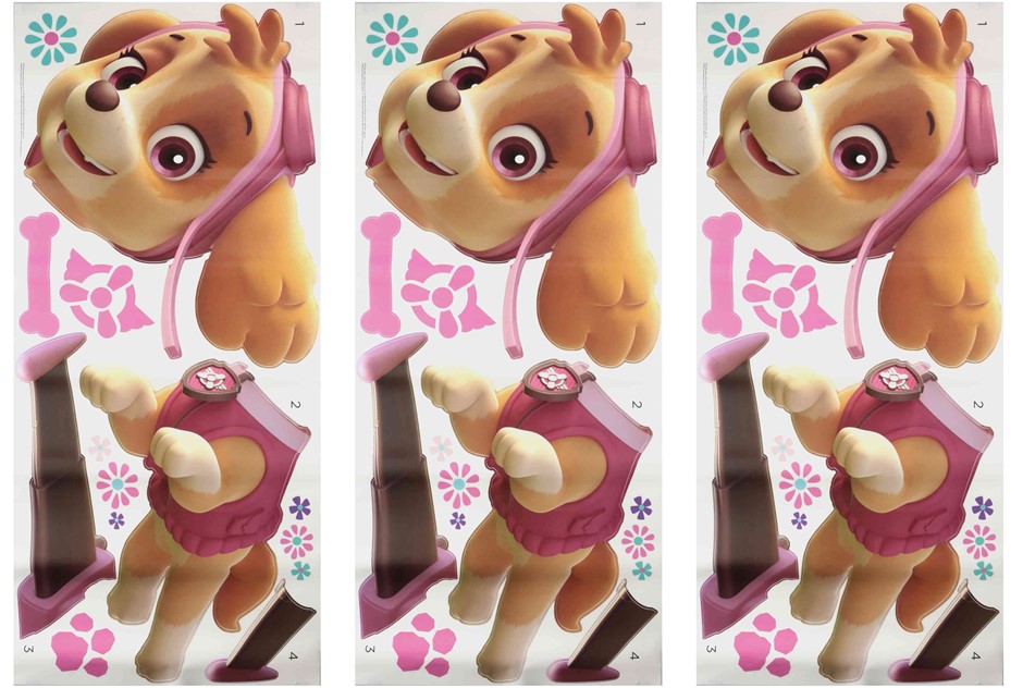 3 x PAW PATROL Skye Peel and Stick Giant Wall Decals by RoomMates RMK3123GM