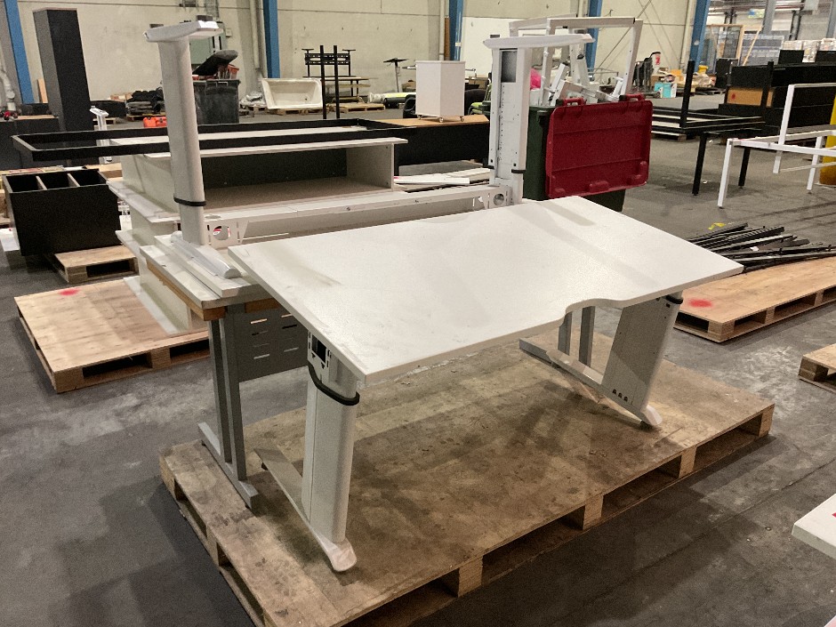 <p>Height Adjustable Steel Frame Desks x 3</p>