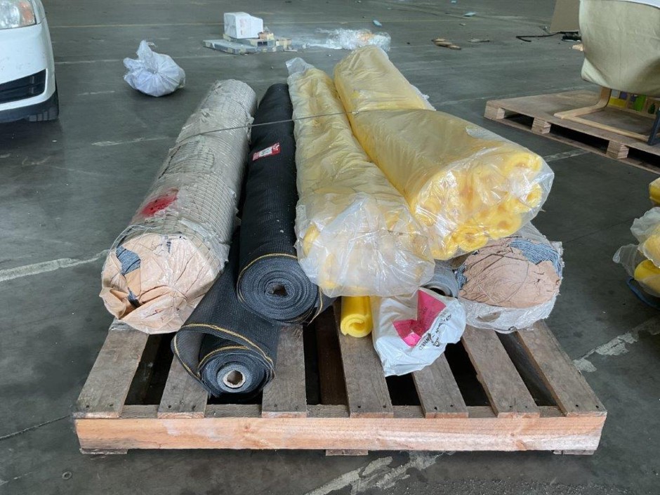 Pallet of Assorted Rolls of Building Materials