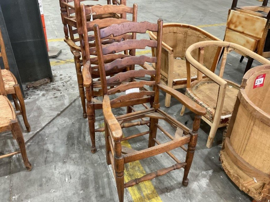 <p>Ladderback Dining Armchair x4</p>