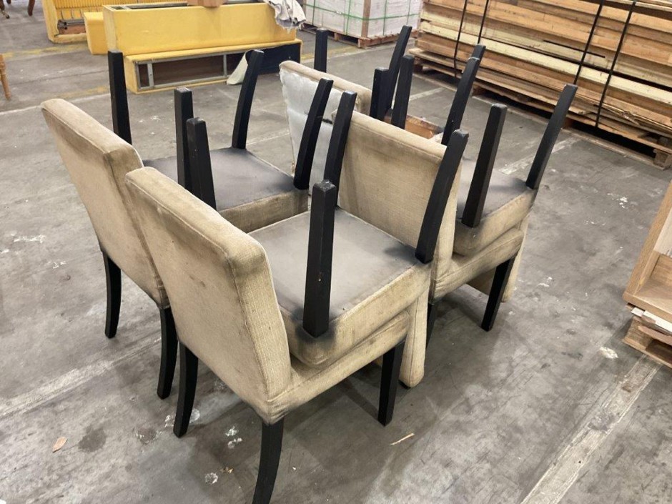 <p>Fabric Dining Room Chairs x8</p>