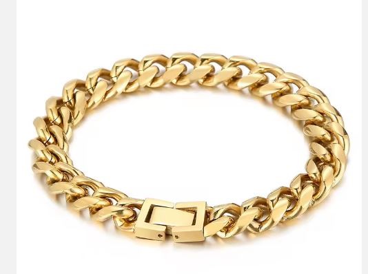 Luxury 18K Gold PVD Miami Cuban Link Bracelet 10mm-22cm(9 inch)