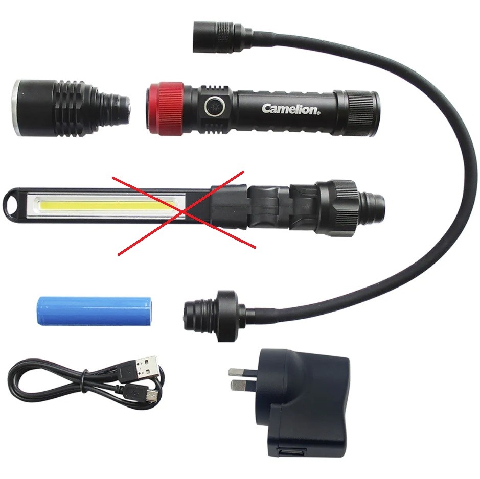 CAMELION 3 in 1 Flashlight Kit. NB: Missing long light.
