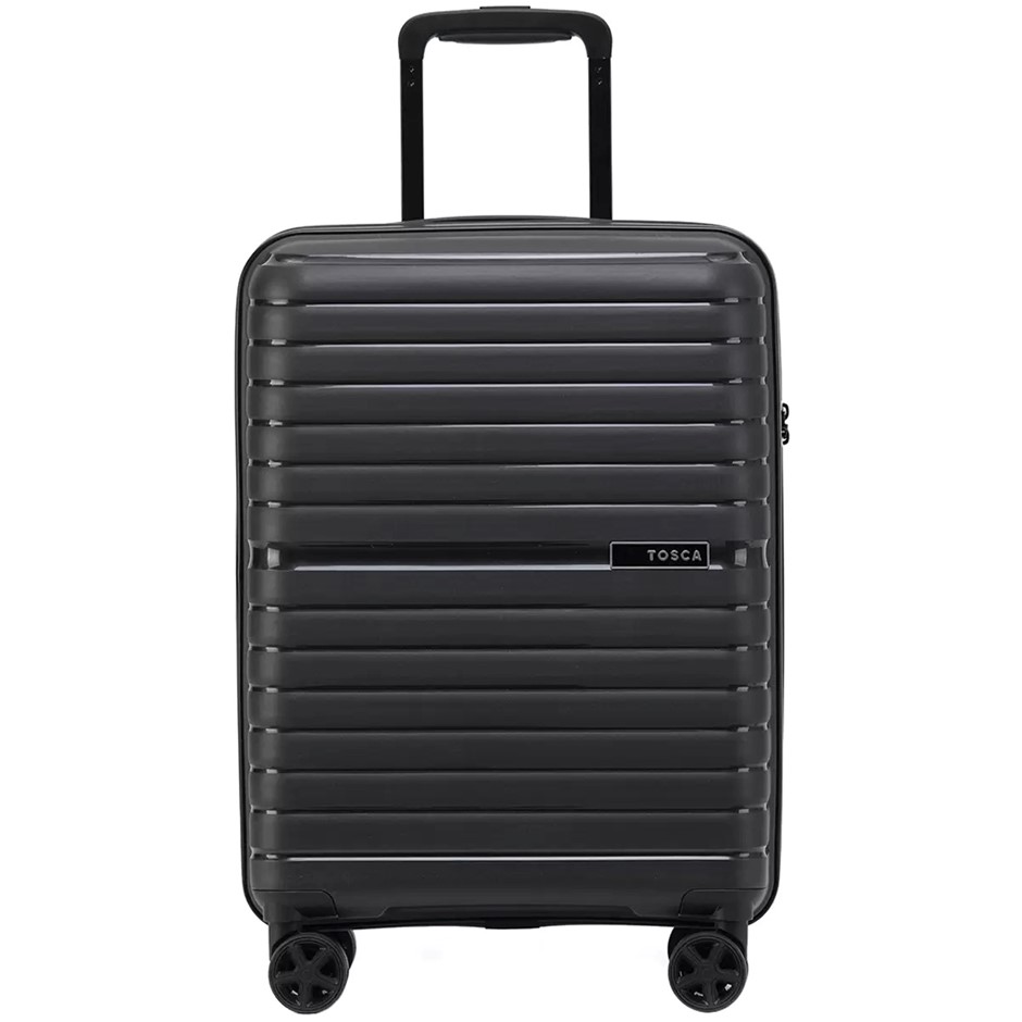 TOSCA Tron Carry On Luggage, Black, 54cm. NB: Locked, lock combination unkn