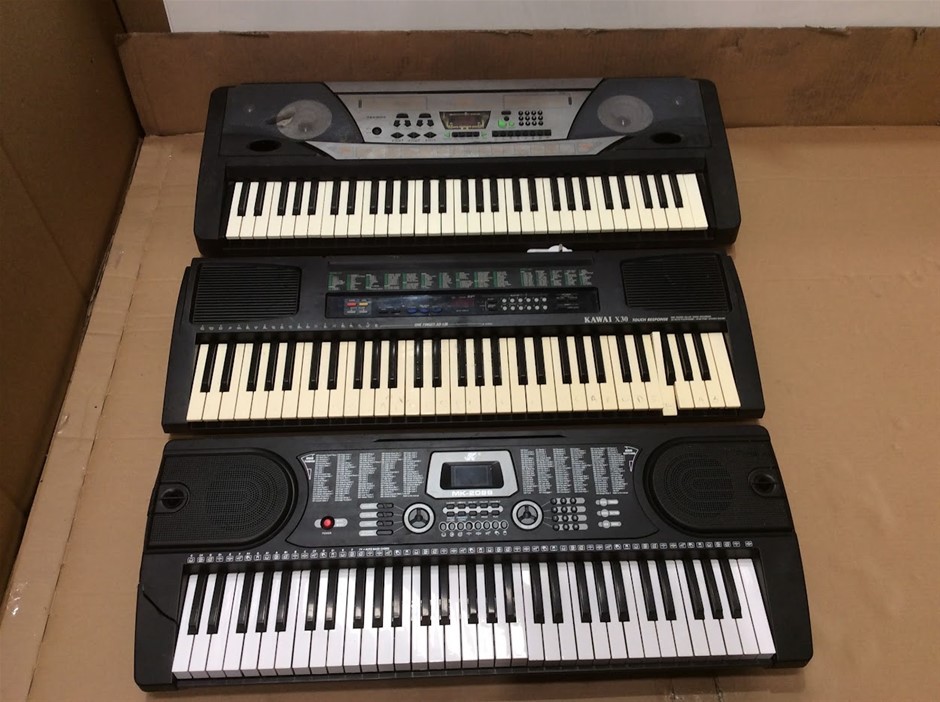 Kawai X30 / Base TAKB04 / MK-2089 Electronic Keyboard (Lot of 3)