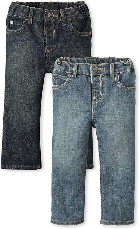 2pk x THE CHILDREN'S PLACE Boy's Basic Bootcut Jeans, Size 18-24 Months, Dr