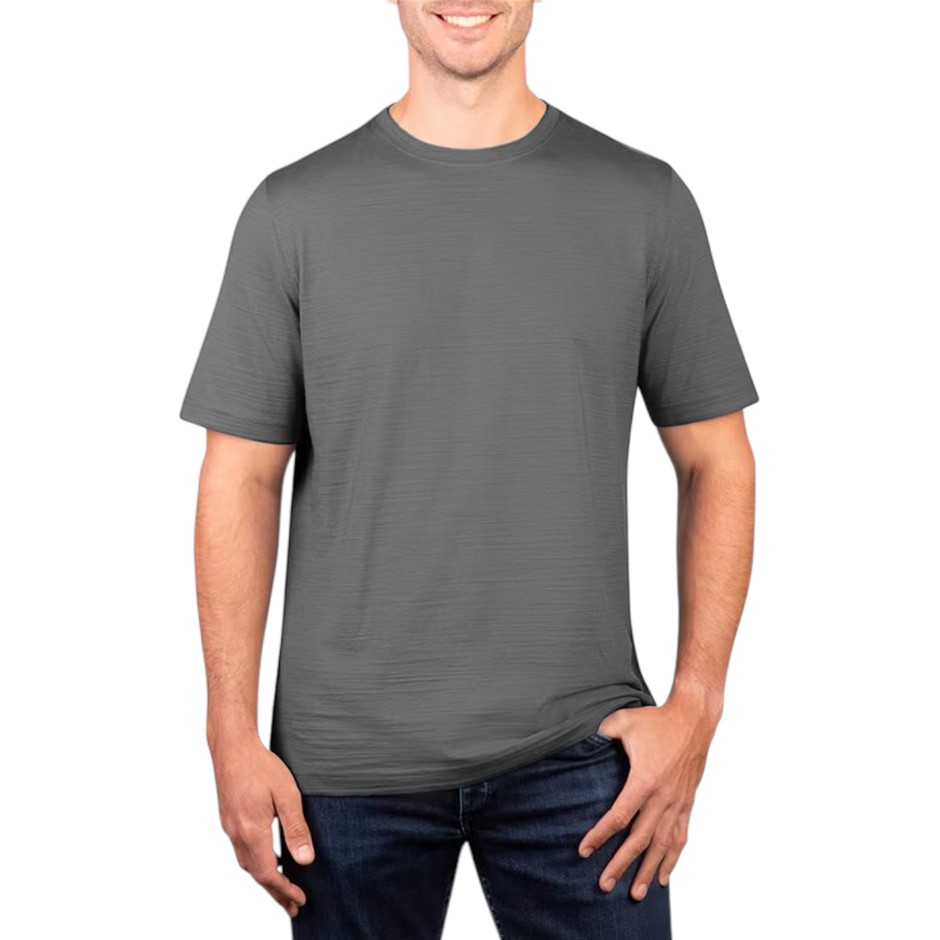 2 x KSIGNATURE Men's Pima Cotton Slub Tee, Size S, Grey. Buyers Note - Dis