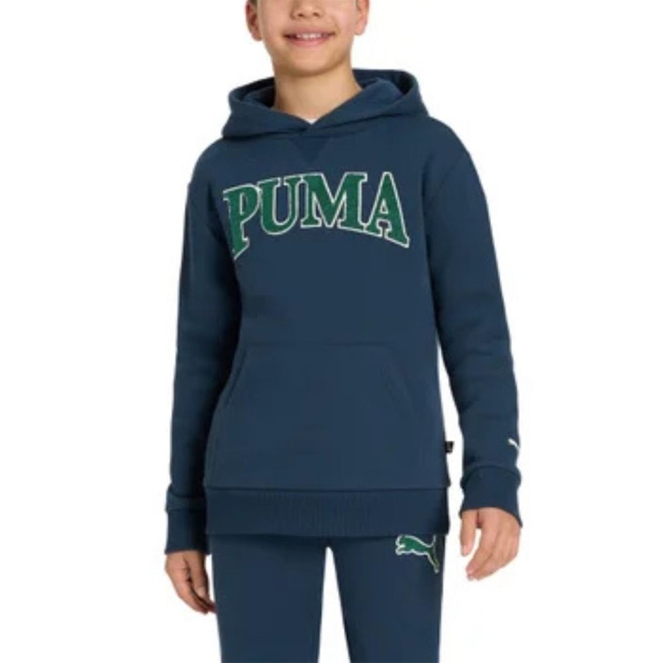 PUMA Boys' Fleece Hoodie, Size L (UK 13-14Y), Club Navy/Blue (02), 220986.