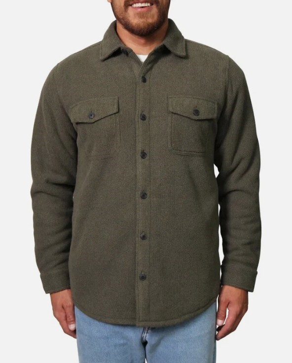 FREEDOM FOUNDRY Men's Plush Shirt Jacket, Size 2XL, Olive. Buyers Note - D