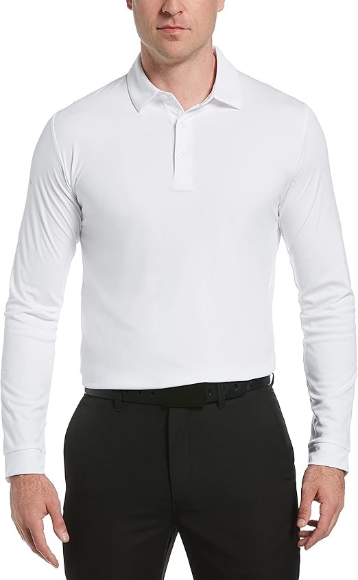 CALLAWAY Men's Swing Tech Essential Long Sleeve Golf Polo Shirt, Size 3XL,