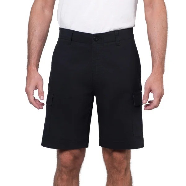 WEARFIRST Men's Stretch Cargo Shorts, Size 42, 72% Cotton, Black. Buyers N