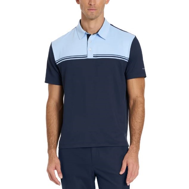 TED BAKER Men's Golf Polo, Size M, Wicking & Quick Dry, Blue. Buyers Note
