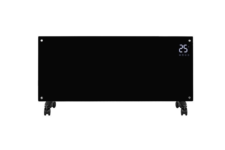 KOGAN SmarterHome 2400W Premium Glass Panel Heater, Black.