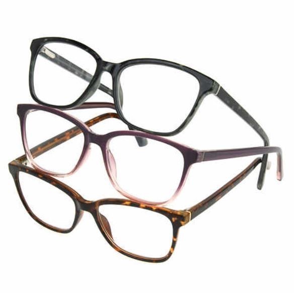 6 x FOSTER GRANT Design Optics Readers Glasses with Cases, Prescription +1.