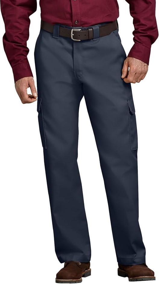 DICKIES Men's Relaxed Straight-fit Cargo Work Pant, 36W x 34L, Dark Navy, W