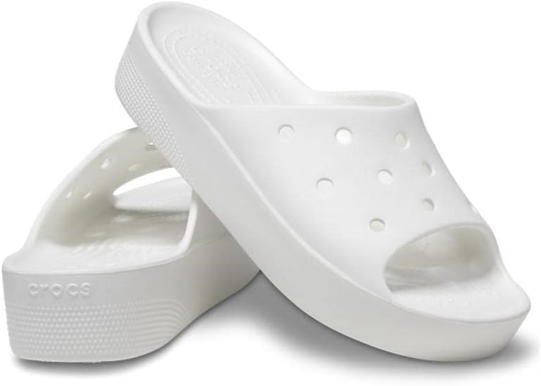 CROCS Women's Classic Platform Slide, US7/EU37-38, White, 208180. Buyers N