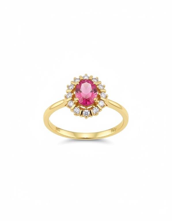 14K/Italy 1.5ct Ruby Oval cut Yellow Gold Filled Ring(stamped)Warranty