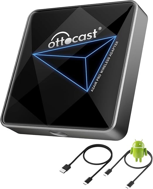 OTTOCAST Wireless Android Auto Adapter A2Air Pro, 2023 Upgrade Wireless Car