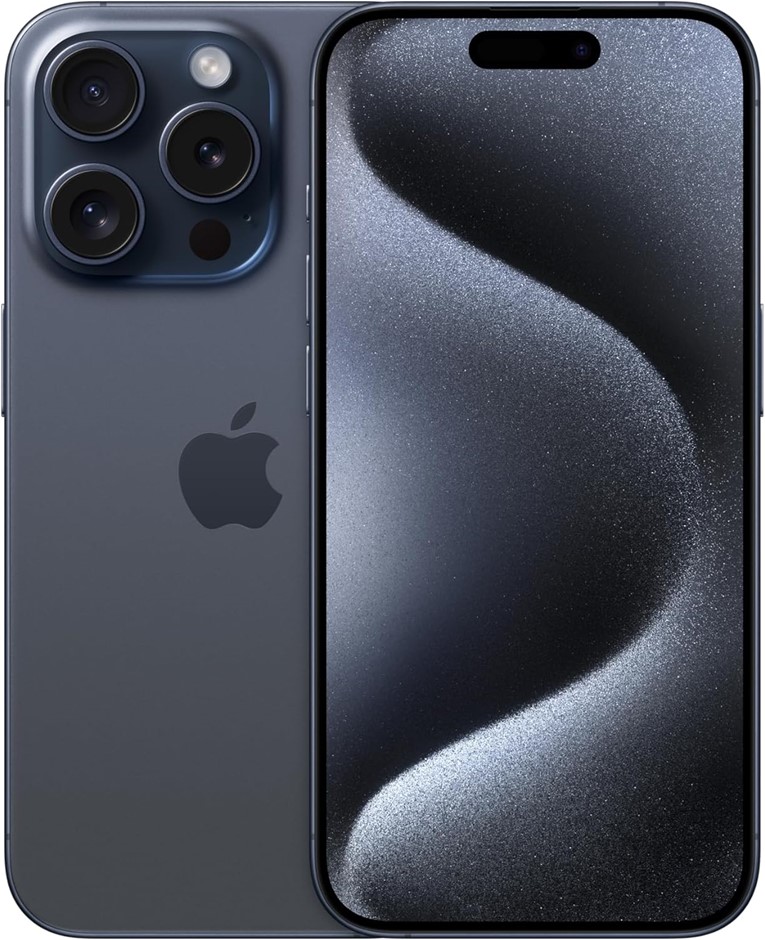 APPLE iPhone 15 Pro (128 GB) - Blue Titanium. S/N: F7VV9WQ91P. NB: Used.