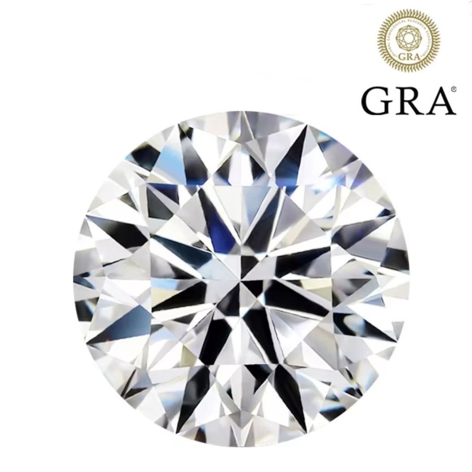 5.00ct Hearts and Arrows Moissanite - GRA Certified