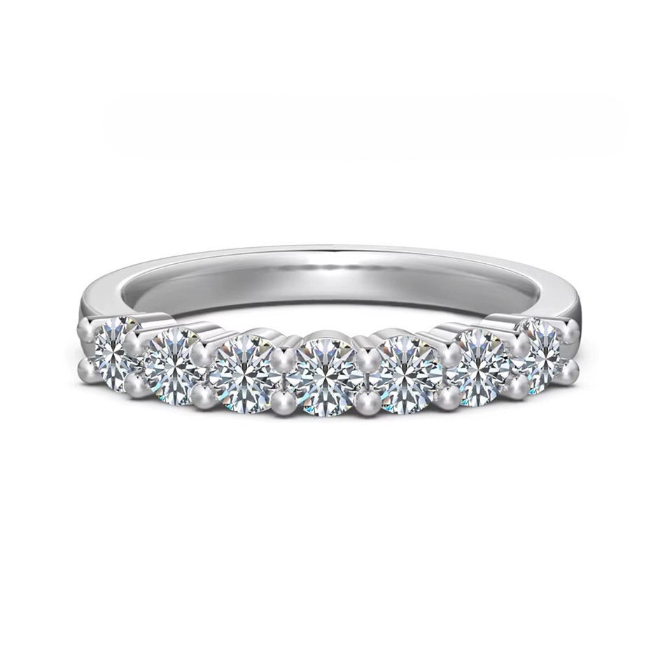 0.70ct Lab Created Moissanite 925 Silver Swirl Band Ring - Size 6