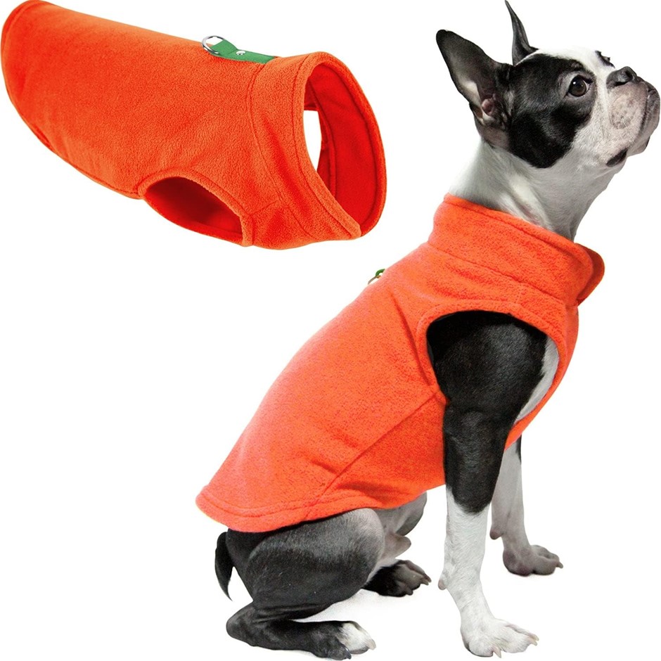 Gooby - Fleece Vest, Small Dog Pullover Fleece Jacket with Leash Ring, Pump