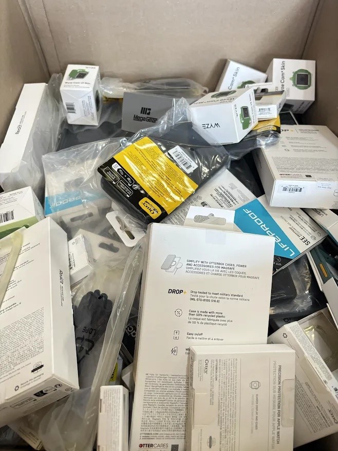 1 Box of Assorted Gadgets Accessories, Phone cases, Table Cases, Iwatch Cas