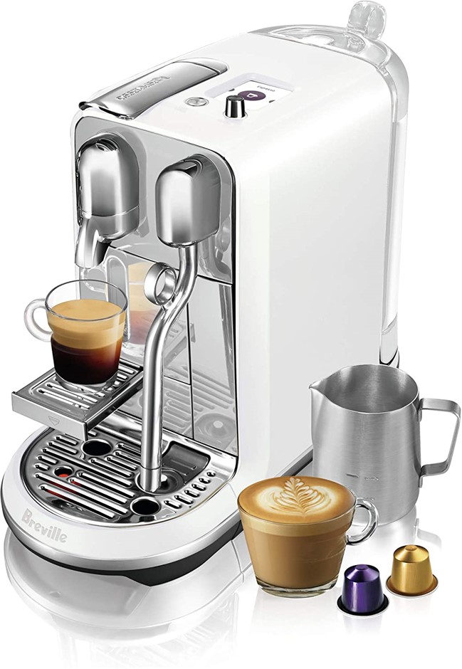 BREVILLE Nespresso Creatista Plus Coffee Machine, Sea Salt, 40.7 x 17.1 x 3