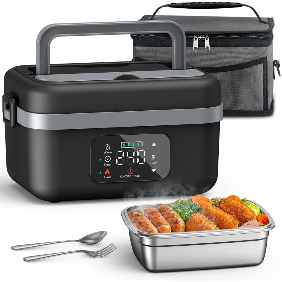 1L Cordless Heated Lunch Box 8000mAh Rechargeable Food Warmer Portable