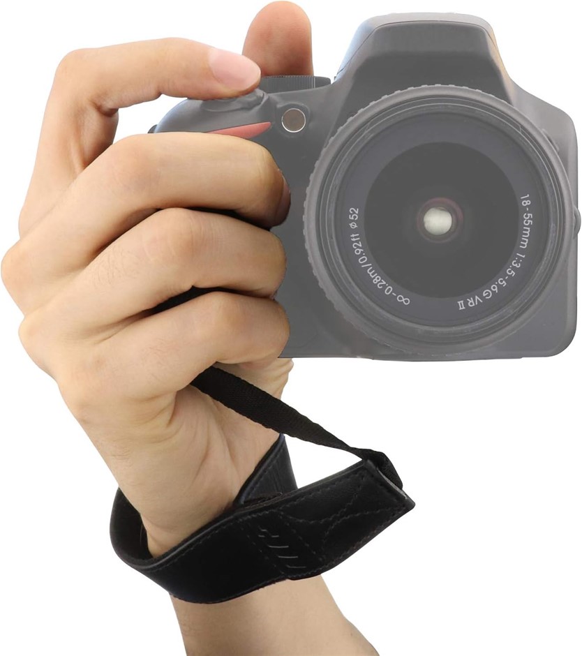MegaGear SLR, DSLR Leather Wrist Strap for Canon, Nikon, Panasonic, Leica,