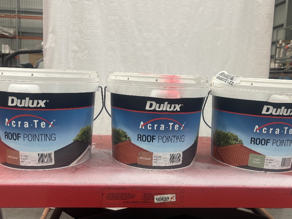 3 x 10L Dulux Acra-Tex Roof Pointing Compound – Assorted Colours