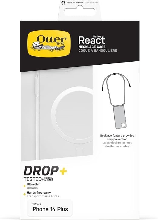 OtterBox React Necklace Case with MagSafe for iPhone 14 Plus, Ultra-Slim, P